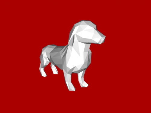 Dachshund low poly free 3d model - download stl file
