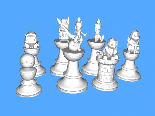 Pokemon chess 2 free 3d model - download stl file