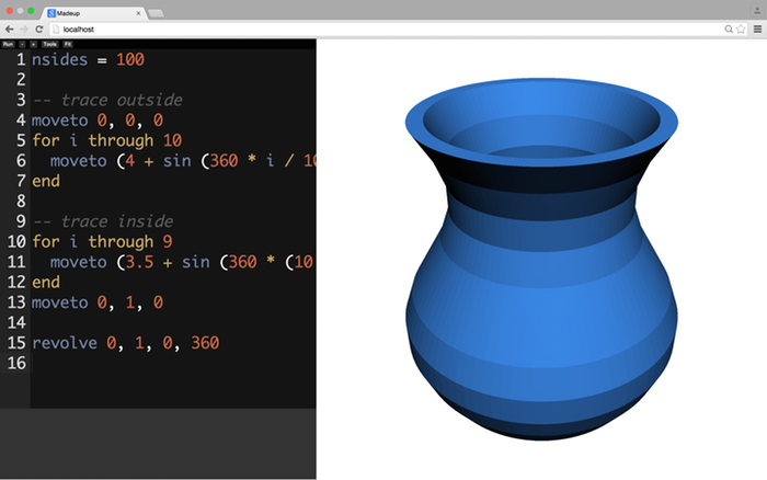 Madeup - язык программирования для 3D печати