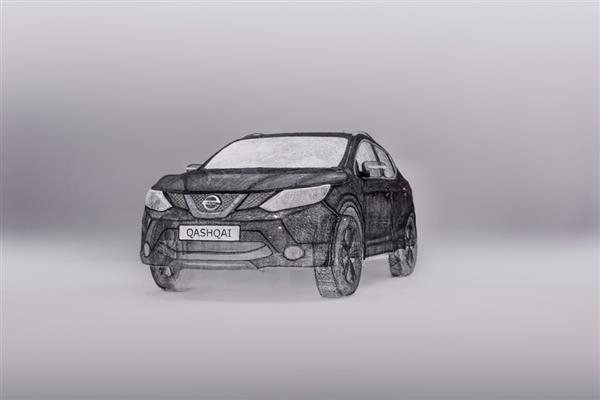 Полноразмерная модель Nissan Qashqai Black Edition полученная при помощи печатающей ручки
