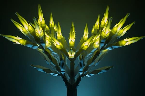 Игра света и тени в напечатанных деревьях корейского дизайнера